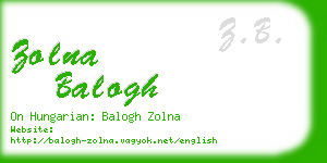 zolna balogh business card